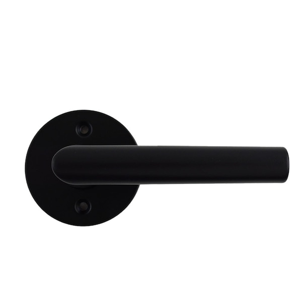 Milan Lever with Round Rose Half Dummy Door Lock Matte Black Finish